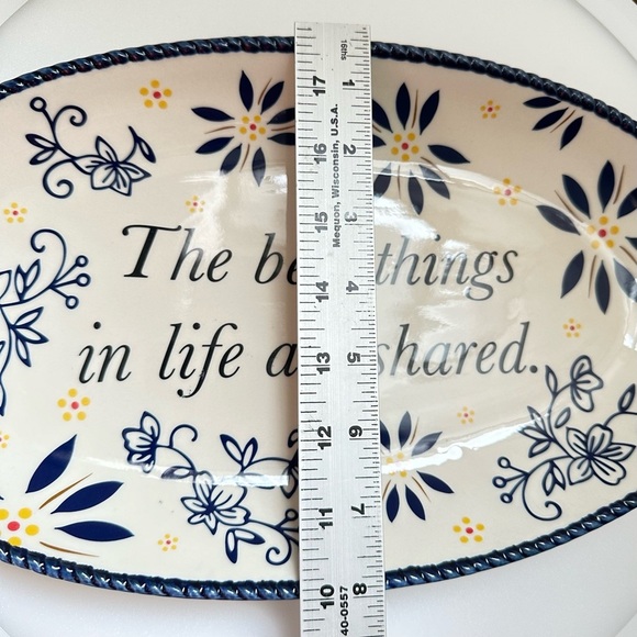 Temp-Tations By Tara 14” Oval “Best Things In Life Are Shared” Platter Tray - Picture 8 of 8